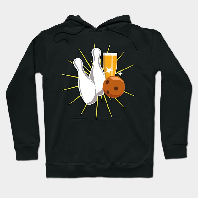 Bowling and beer design Hoodie by teemey